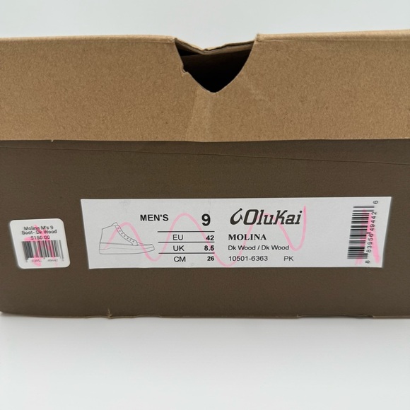 NWT Olukai Men's Molina Boot Dark Wood Brown Durable Sizes: 9, 11 - Picture 16 of 16